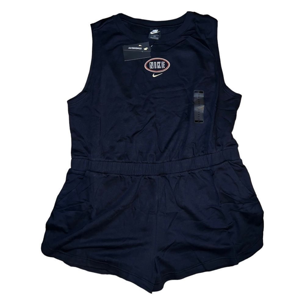 NWT Women's Nike Sportswear Varsity Romper 3X Plus Black